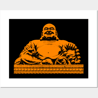 Buddha Art Orange Color Posters and Art